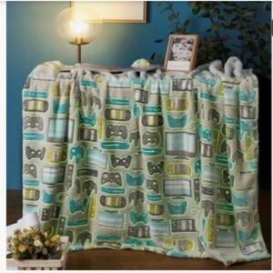 Gamer Plush Sherpa Soft Glow in the Dark Throw Video Game Controller Gaming